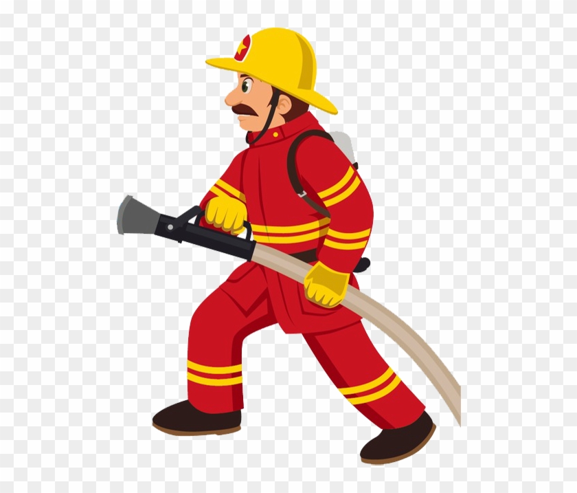 Firefighter Clipart Fire Control - Cartoon Firefighter - Png Download #3996393