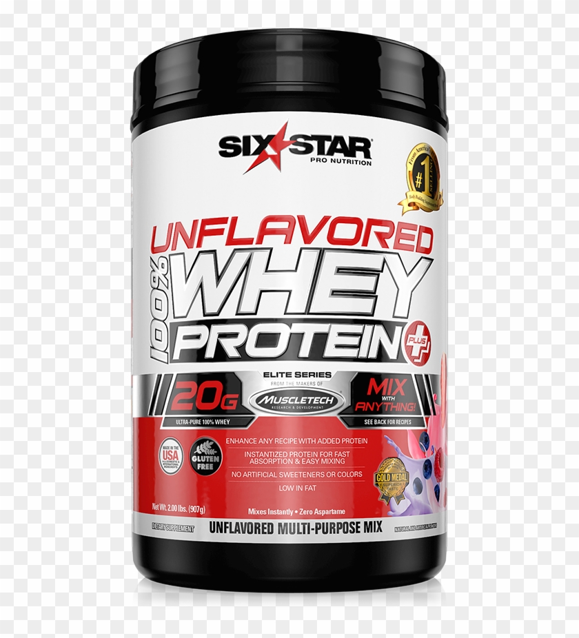 Unflavored 100% Whey Protein Plus - Six Star Clipart #3997269