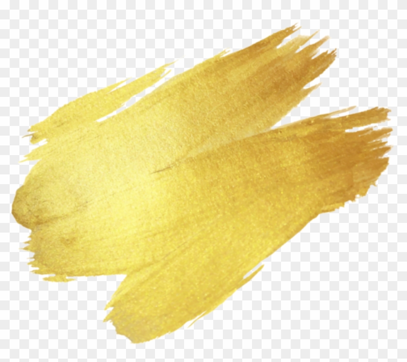 #brush #brushes #gold #color #yellow #yellowcolour - Gold Brush Strokes Png Clipart #3997338