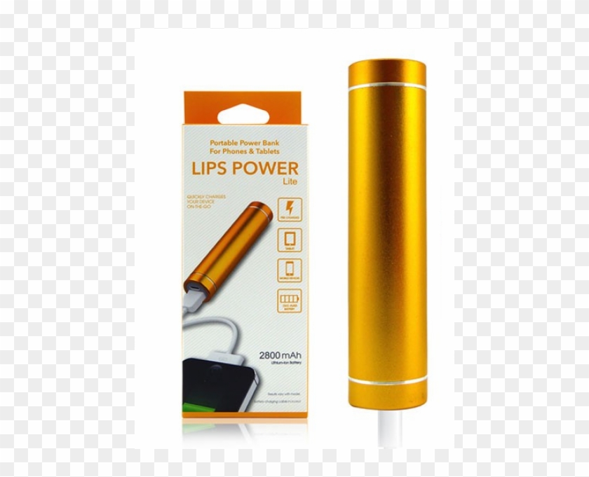 Lips Power Bank Gold Color-600x600 - Bridgwater College Clipart #3997658