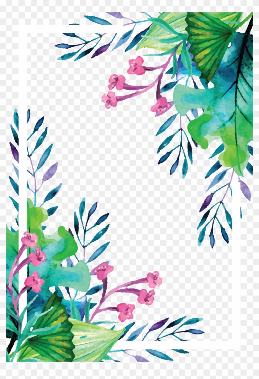 Euclidean Clip Art Plant Watercolor Hand Painted - Summer Watercolor Border - Png Download #3999446