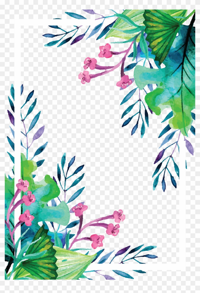 Euclidean Clip Art Plant Watercolor Hand Painted - Summer Watercolor Border - Png Download