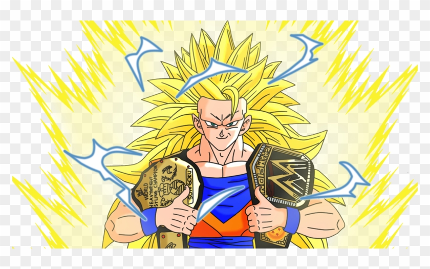 Wwe World Heavyweight Champion Goku Supersaiyajin3 - Goku Wwe Clipart #3999657