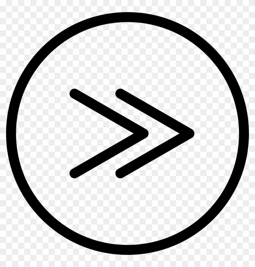 Fast Forward Two Thin Right Arrows In Circular Button - Telephone Icon Clipart