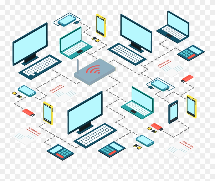 Cabled & Wireless Networking - Network Access Control Graphic Clipart