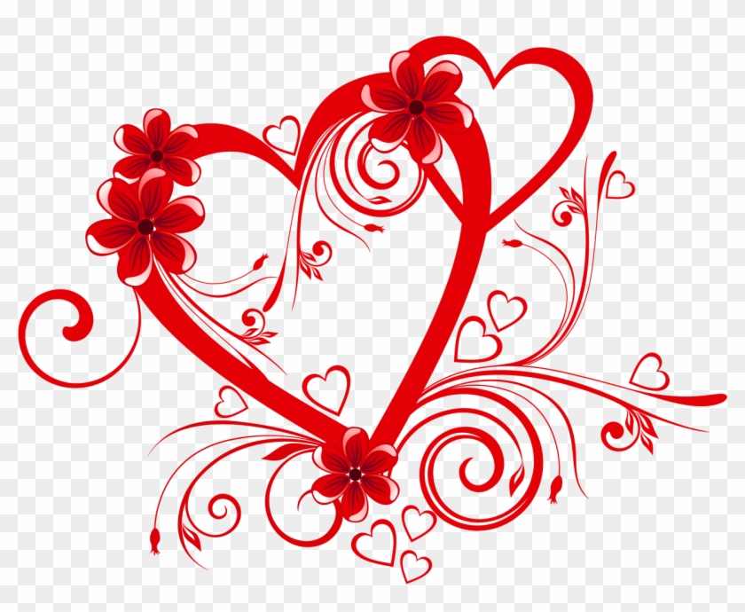 Clip Free Library Designs Transparent Love - Heart Pic With Flower - Png Download