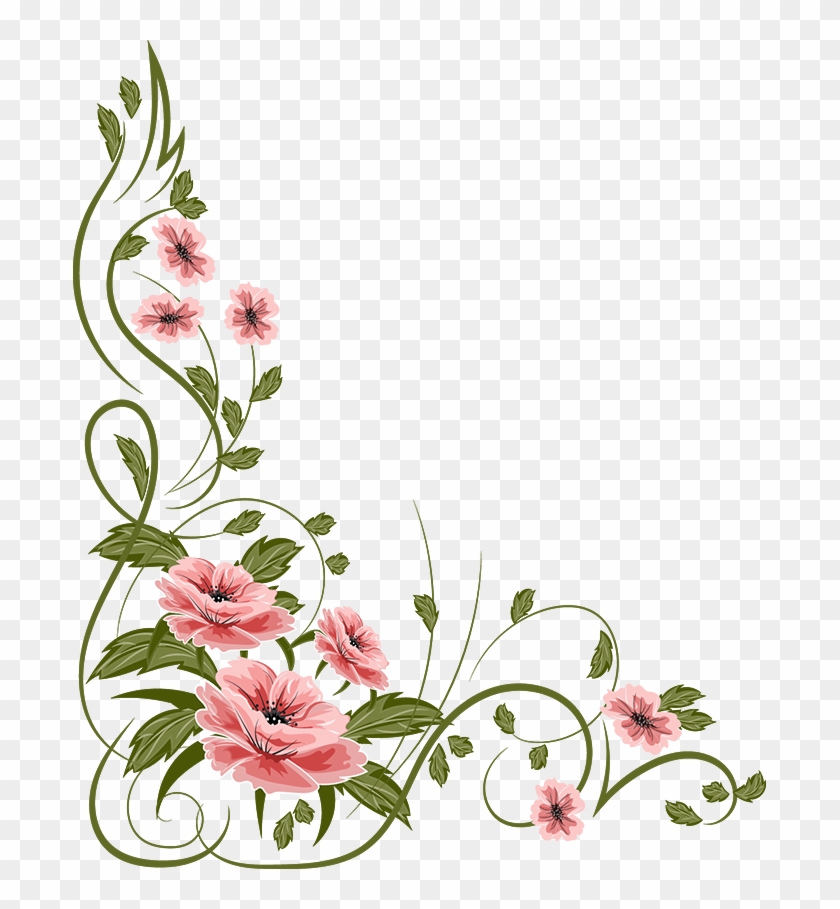 Flower Frame, Flower Art, Borders For Paper, Borders - Flower Vector Vintage Png Clipart #40857