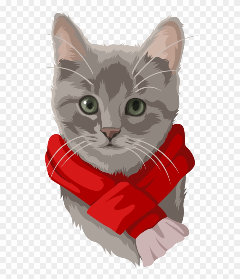 Card Gray Cat2 - Kitten Clipart