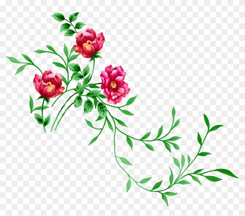 013 Flower Decoration Png Designs Red Floral Decor - Clipart Flowers Transparent Background #41415