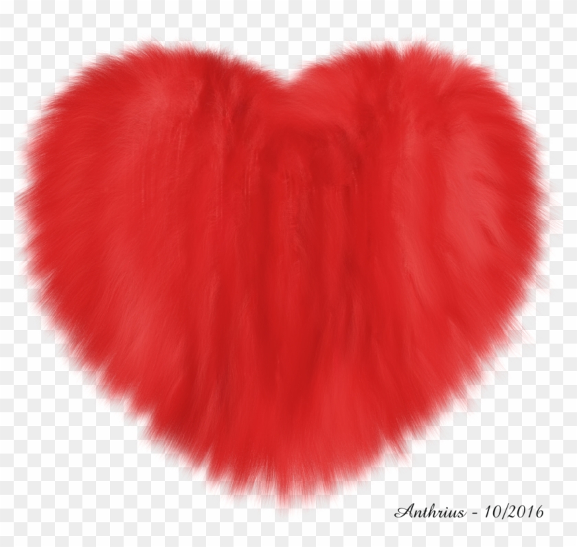 Red Furry Heart - Heart Clipart