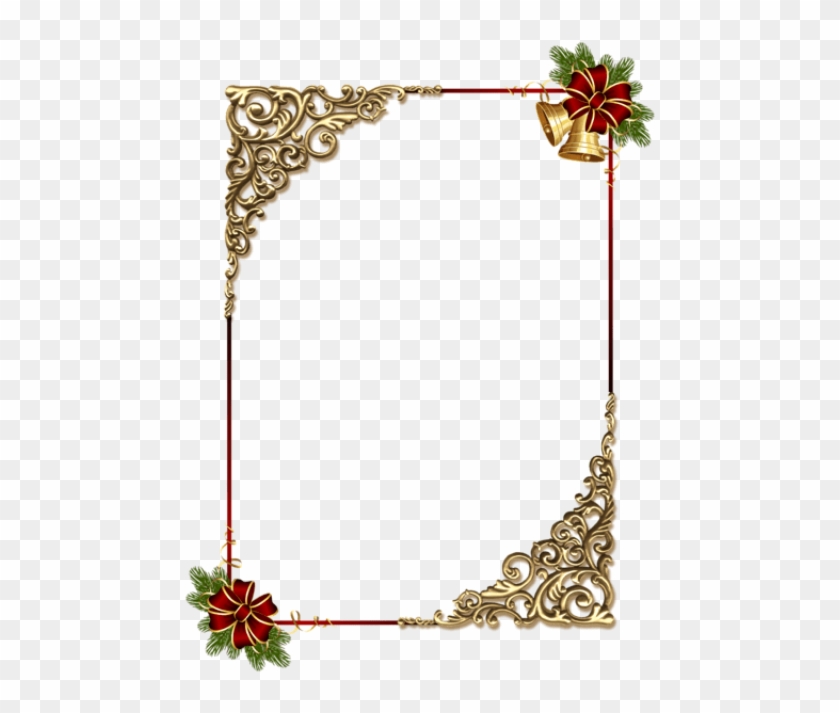 Free Png Best Stock Photos Christmas Goldframe With - Vintage Christmas Borders Png Clipart