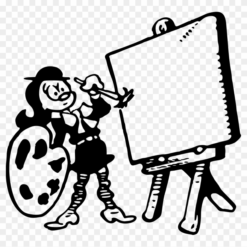Medium Image - Painting Black And White Cartoon Clipart