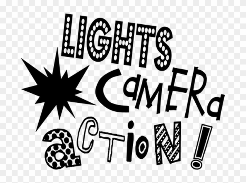 Photo Camera Clipart Word Art - Movie Clipart Lights Camera Action - Png Download