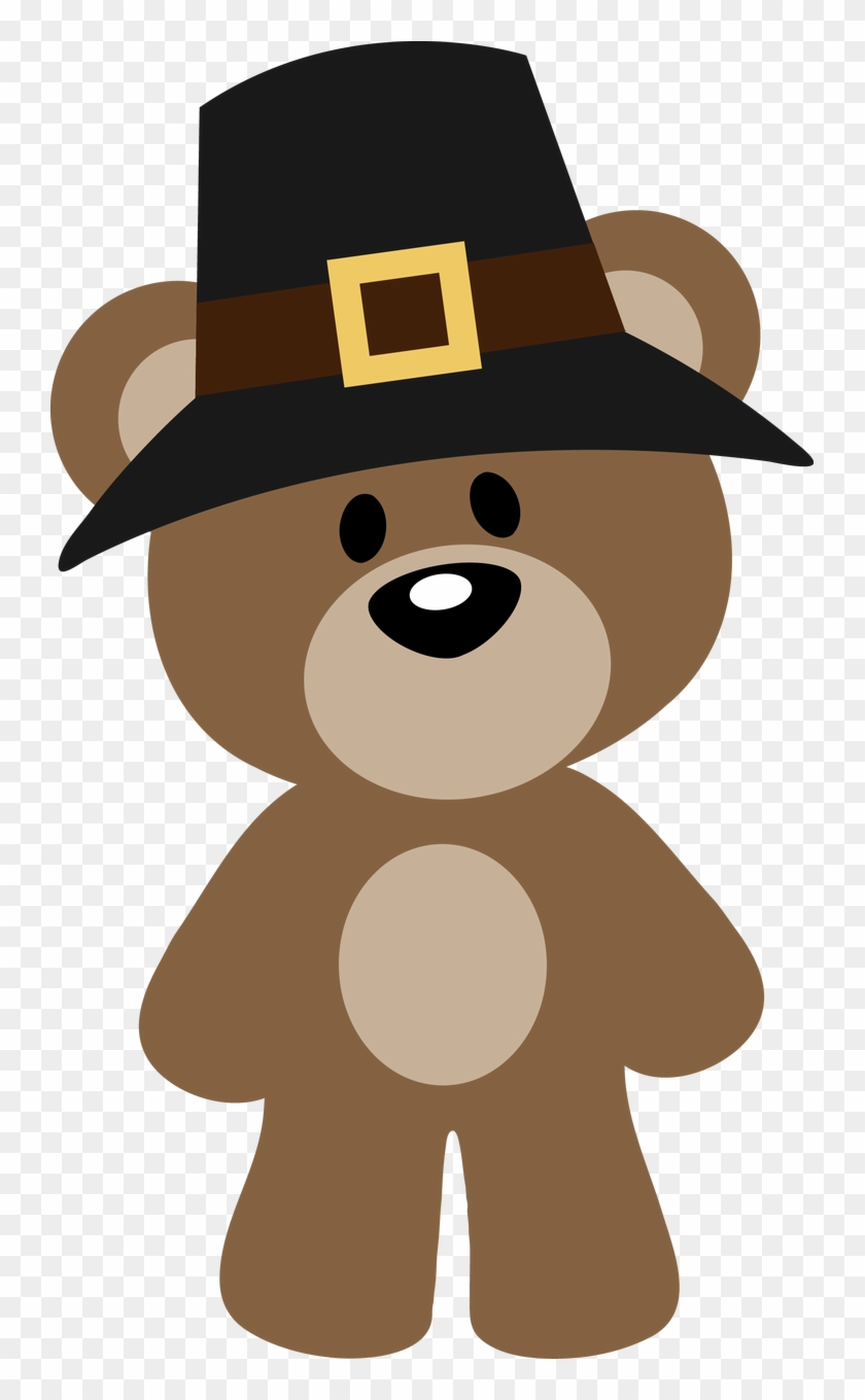 Cartoon Thanksgiving Teddy Bear Clipart
