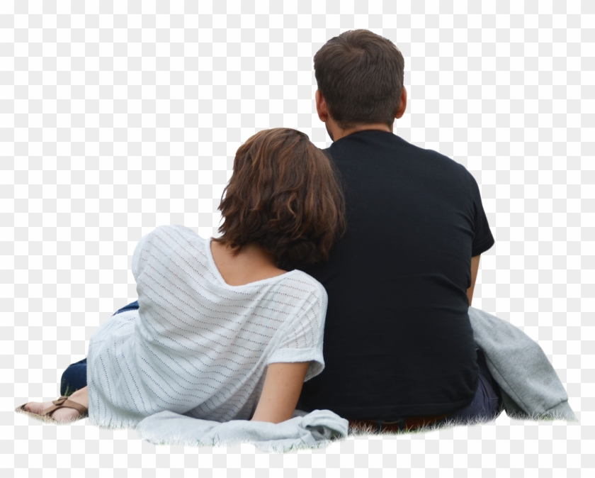 Shadow, Front View, Back, Sitting - Couple Sitting Back Png Clipart