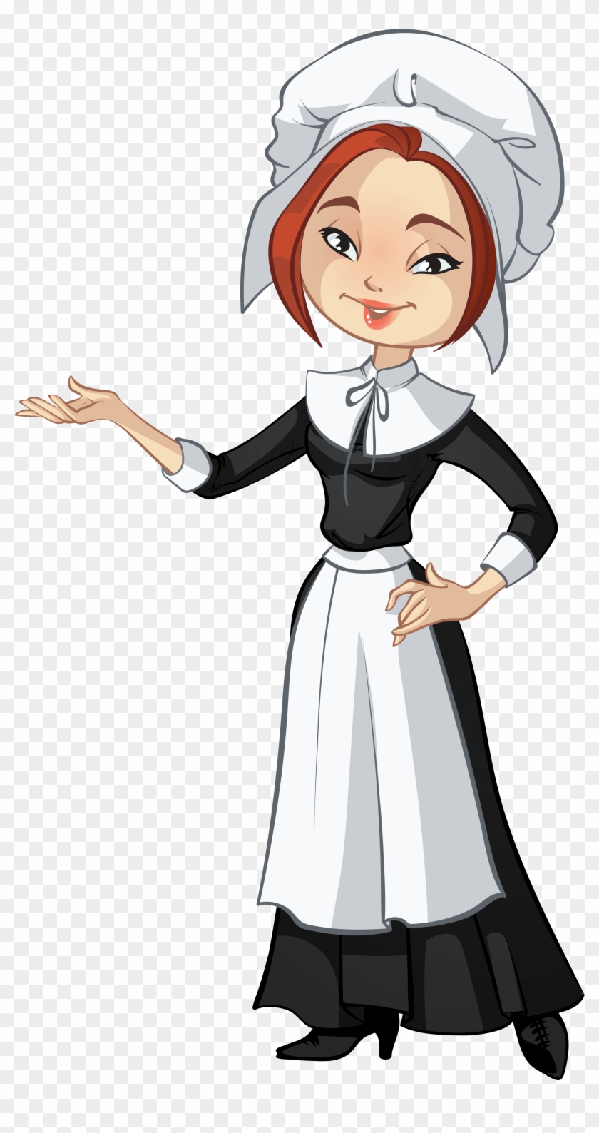 Transparent Female Pilgrim Png Clipart - Pilgrim Woman Cartoon