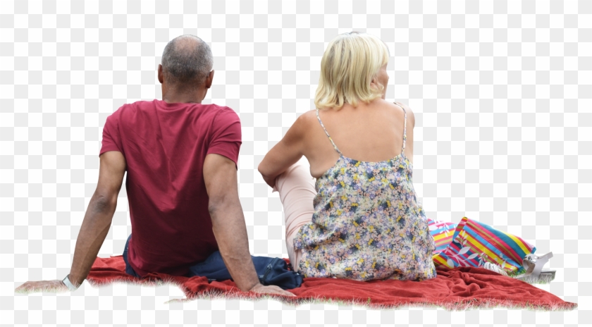 Shadow, Front View, Back, Sitting - People Sitting On The Grass Clipart #43467