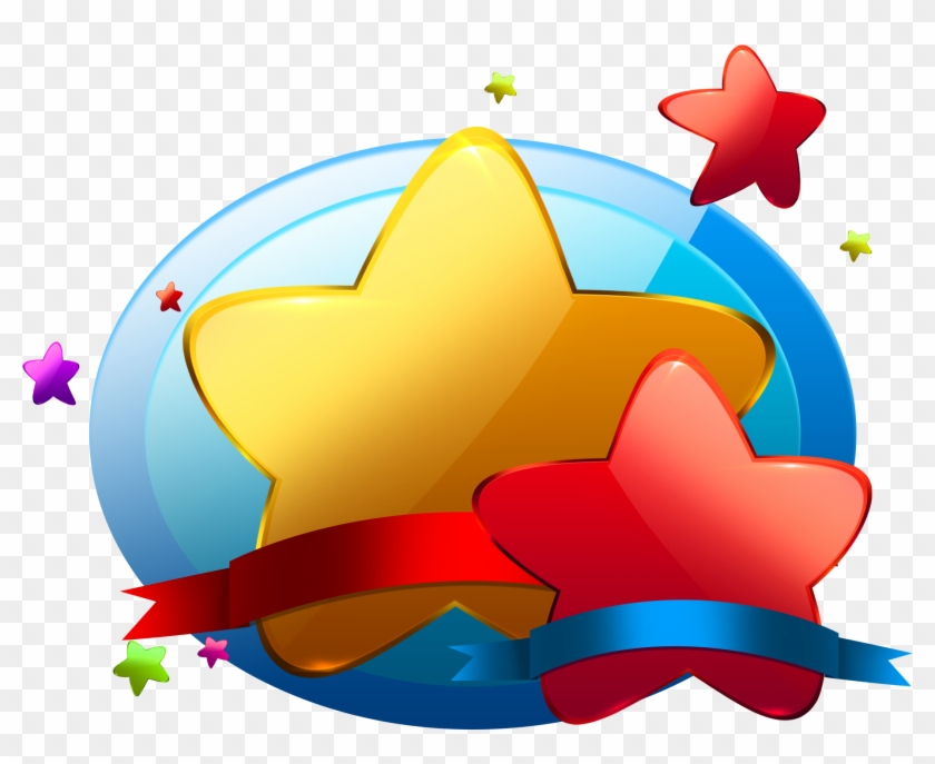 Pentagram Streamer Size Pointed Star Colored Five Png Clipart