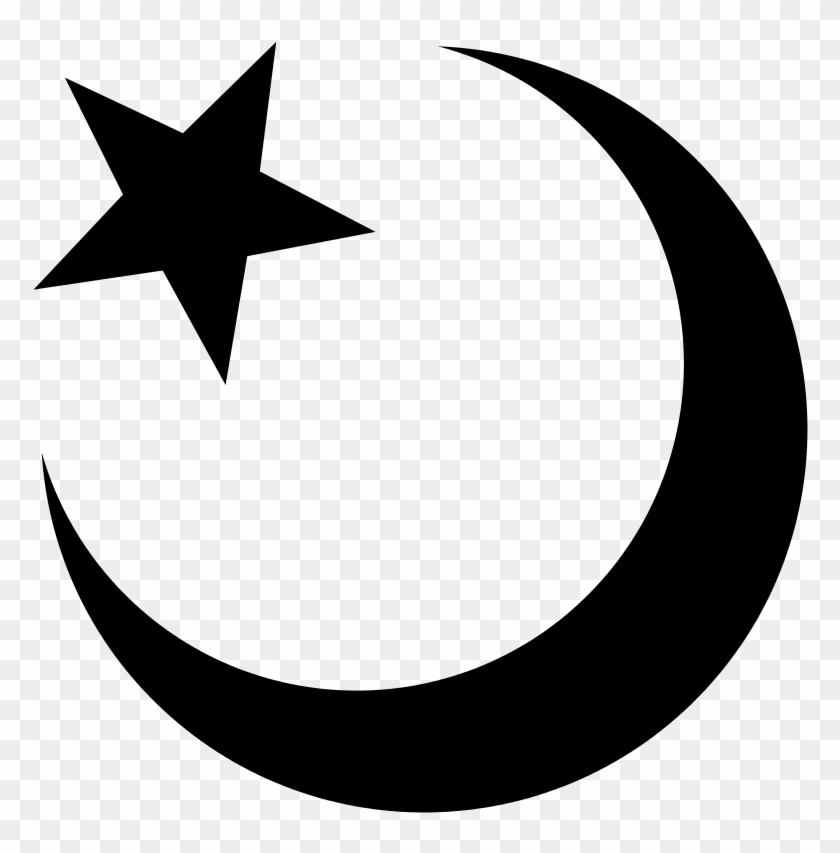 Star And Crescent Rotated - Crescent Moon And Star Jpg Clipart