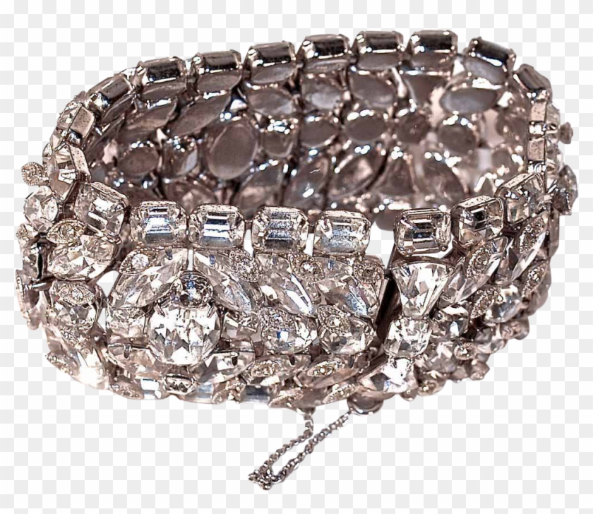 Huge Rhinestone Bracelet Cuff Bling - Bracelet Clipart