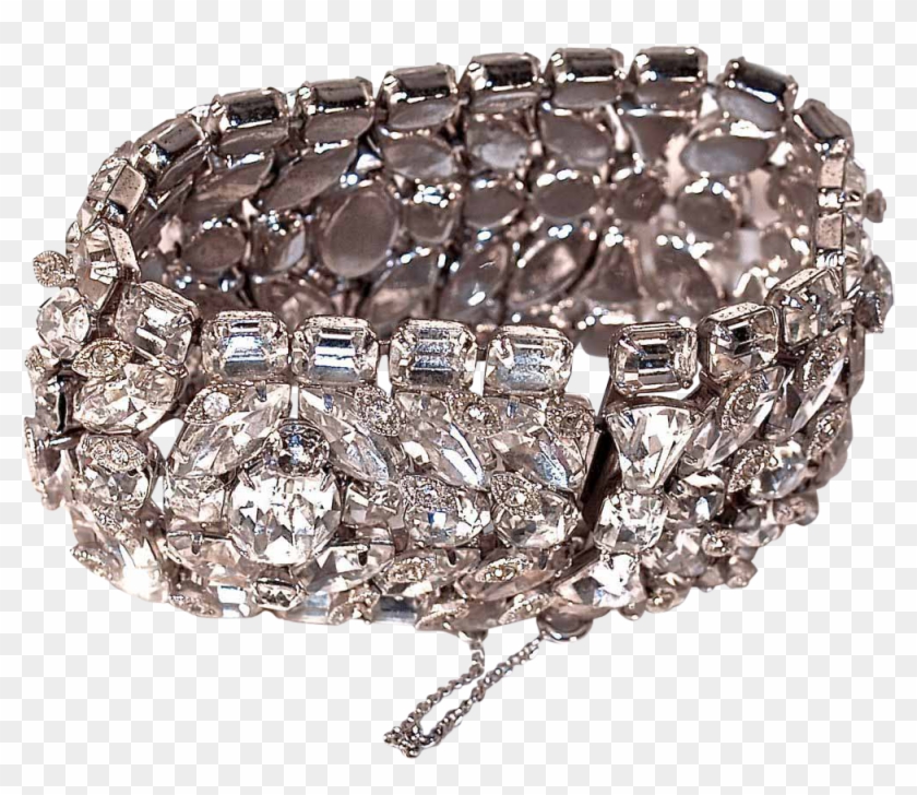 Huge Rhinestone Bracelet Cuff Bling - Bracelet Clipart #44160