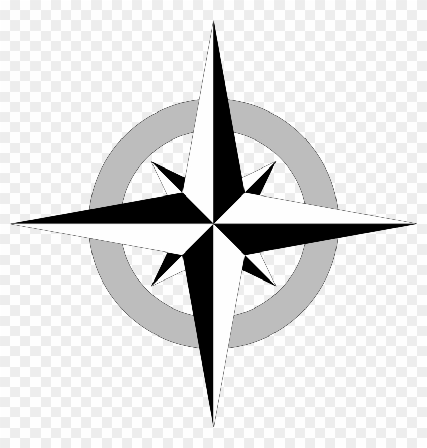 Compass Rose Free Vector - Simple Compass Rose Vector Clipart