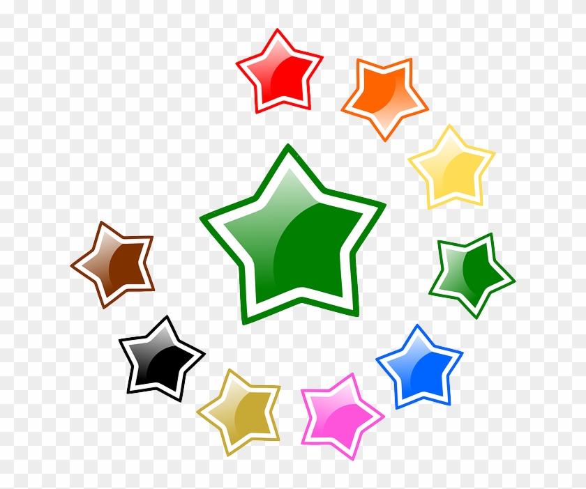 Stars, Glossy, Favorite, Rating, Colors - Vector Graphics Clipart #44512
