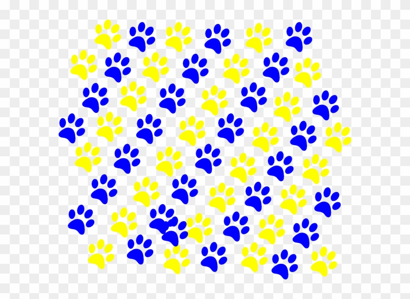 Blue/gold Paw Prints Svg Clip Arts 600 X 532 Px - Png Download #44533