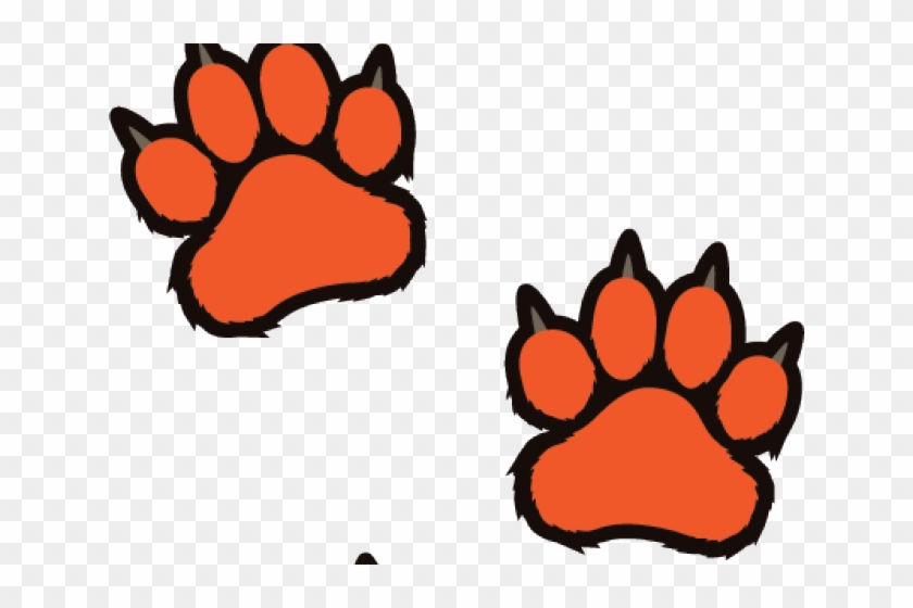 Clemson Tiger Paw Stencil - Tiger Paws Coloring Pages Clipart #44615