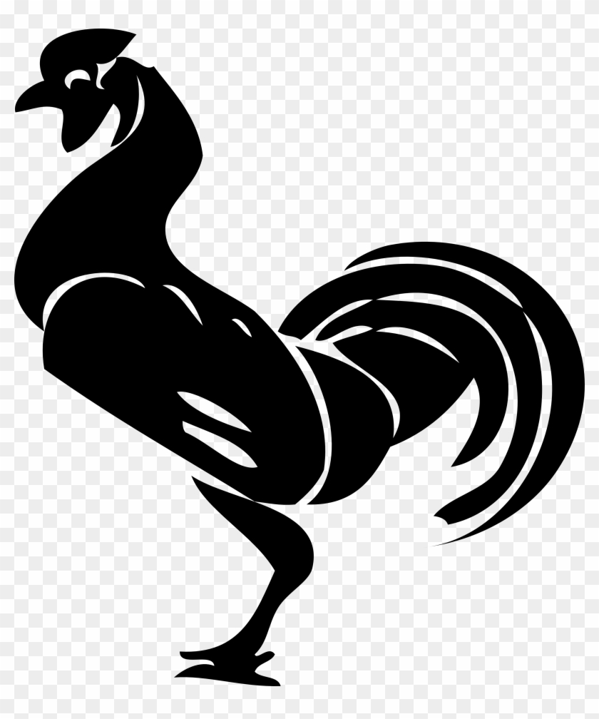Black Rooster Clipart Kid - Rooster Clip Art - Png Download