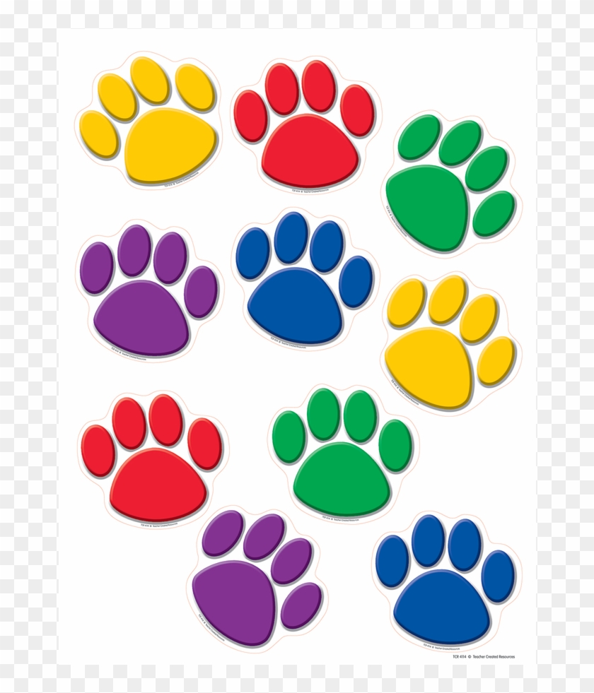 Tcr4114 Colorful Paw Prints Accents Image - Colorful Paw Prints Clipart #44666