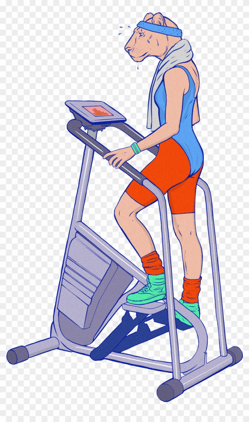 The Only Choices People Had For A Cardio Exercise Back - Illustration Clipart #44888