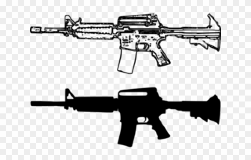 Machine Gun Clipart Ar15 - Ar 15 Silhouette Png Transparent Png