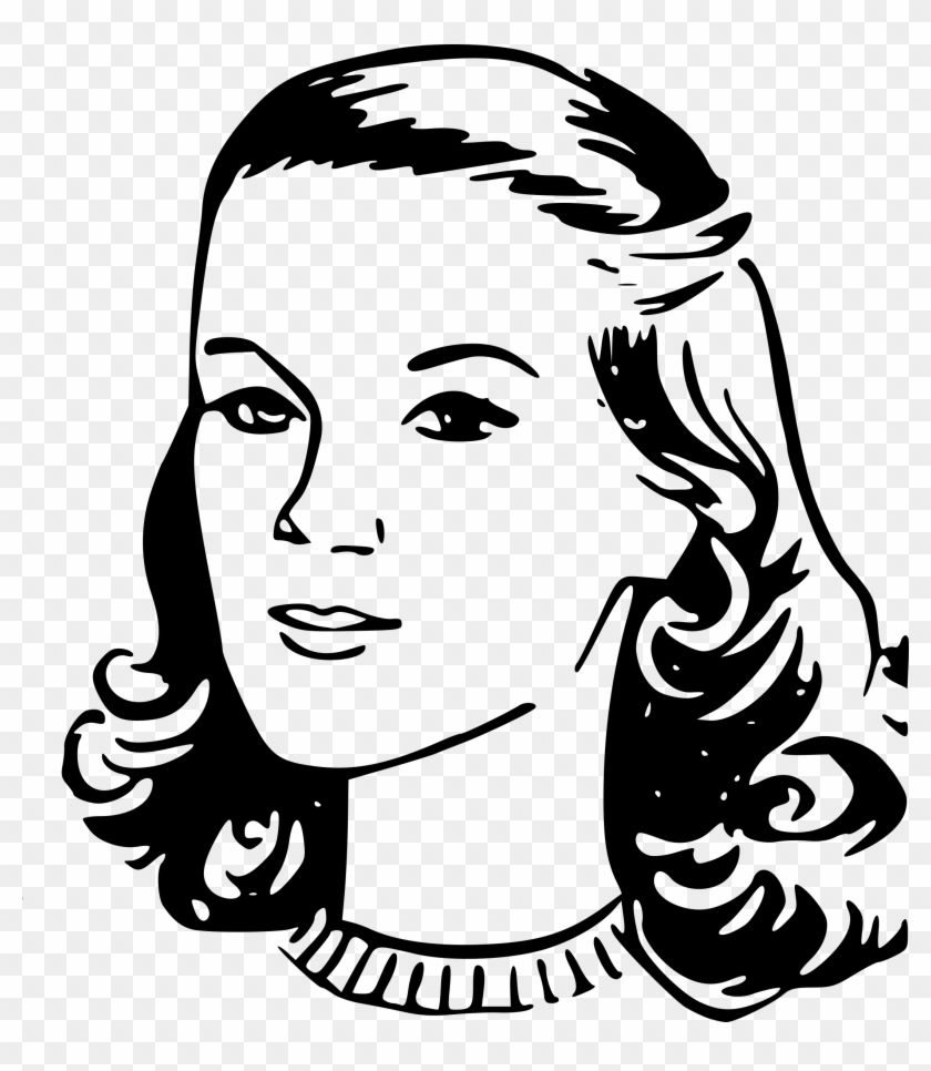 This Free Icons Png Design Of Bw Retro Girl Clipart #45363