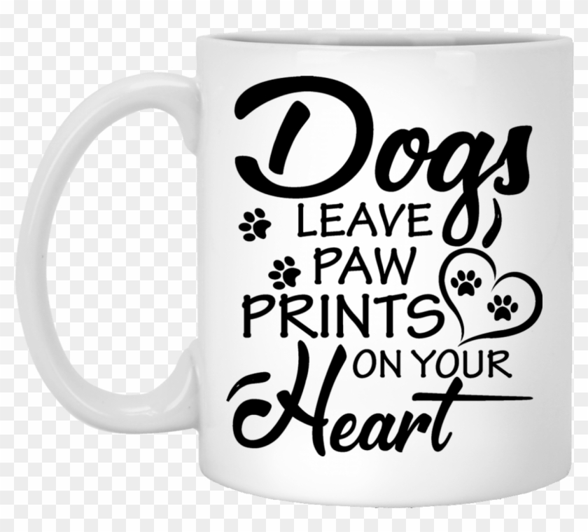 "dogs Leave Paw Prints On Your Heart" Coffee Mug Clipart