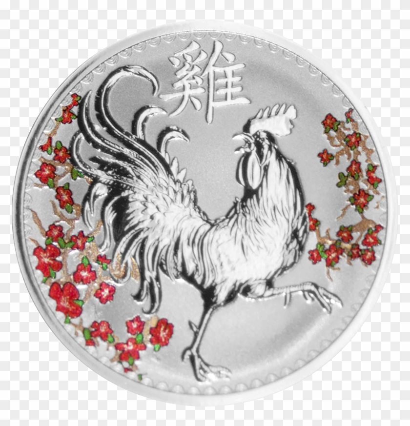 Td Year Of The Rooster Silver Round - Silver Clipart #45482