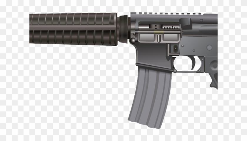 Machine Gun Clipart Ar15 - Firearm - Png Download
