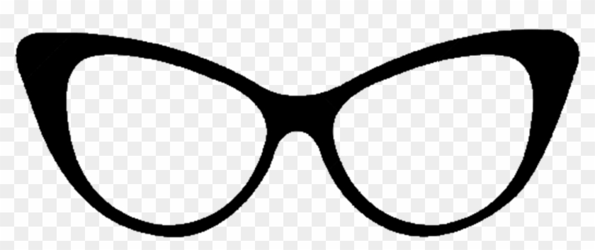 Black Cat Eye Glasses - Cat Eye Glasses Drawing Clipart