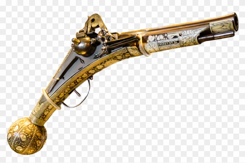 Pistol, Old, Weapon, Middle Ages, Historically, Png - Retarded Revolver Clipart