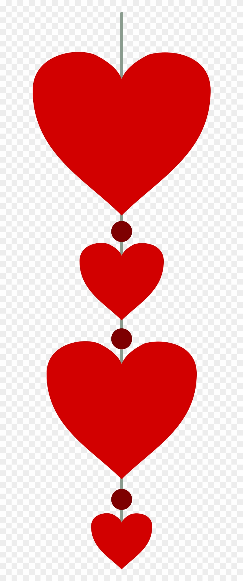 Hearts In A Vertical Line Png Image - Valentins Herz Png Clipart