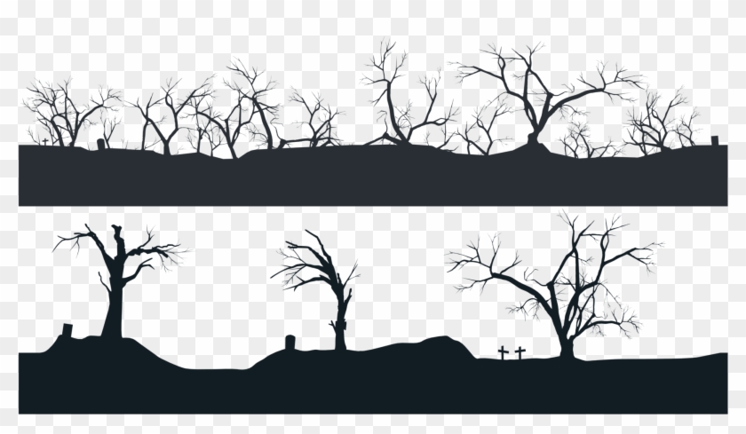 Graveyard Png - 2d Tree Background Png Clipart (#47121) - PikPng