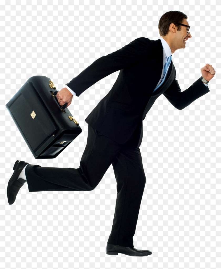 Businessman With Briefcase Png Image - Man Running With Suitcase Clipart