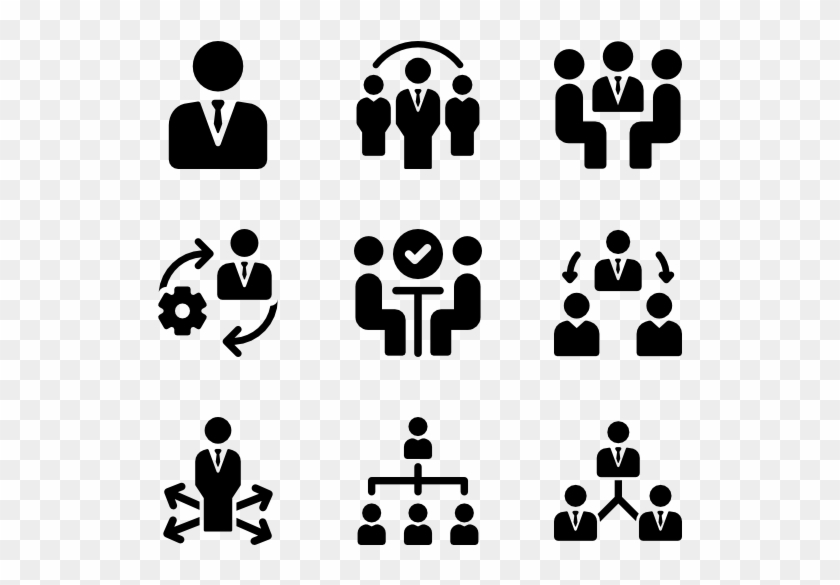 Businessman Management, Businessman Leadership - Management Team Icons Clipart