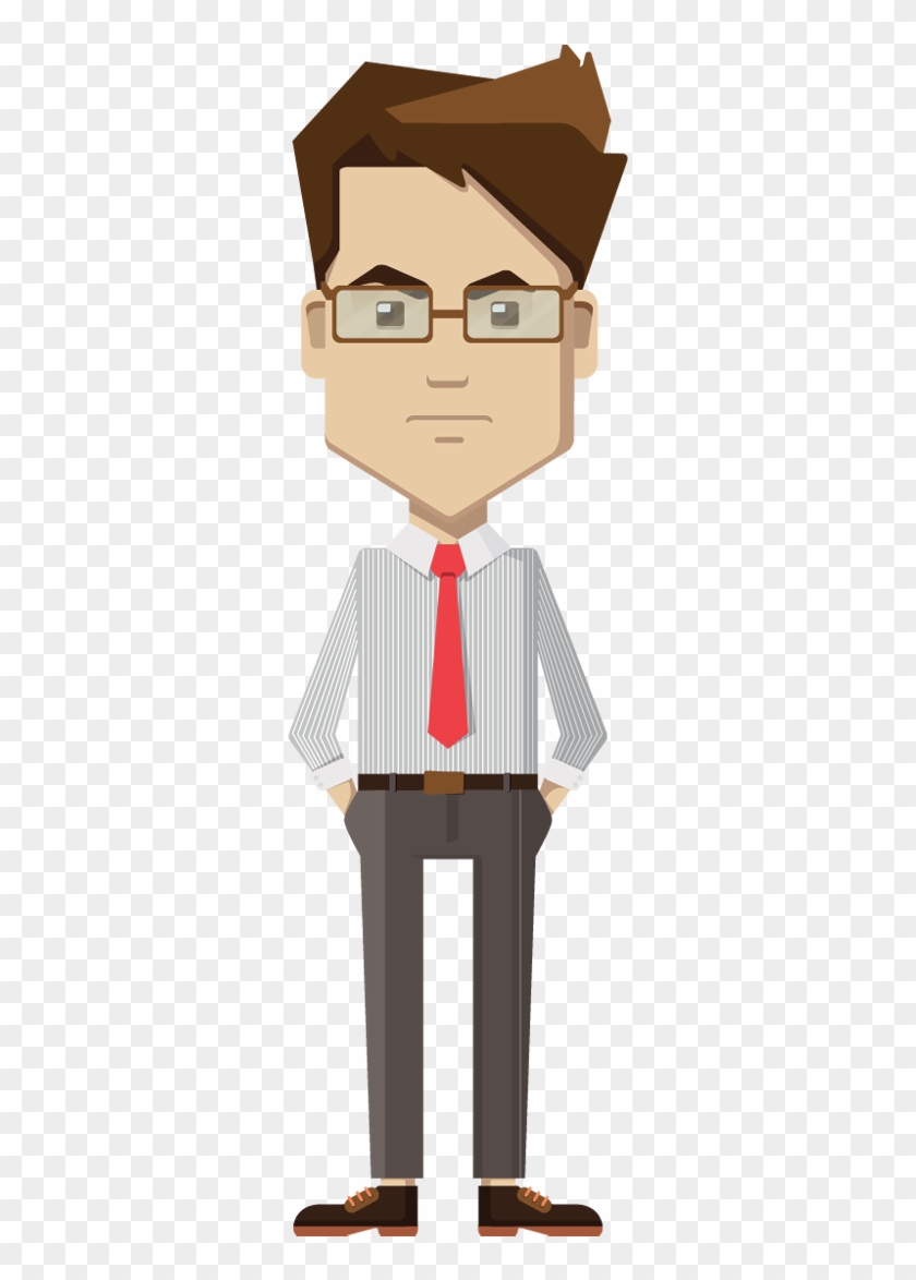 Svg Black And White Download Businessman Clipart Man - Business Man Standing Cartoon - Png Download