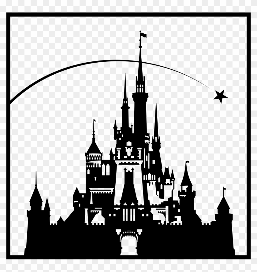 Silhouette Clipart Disney - Walt Disney Castle Silhouette Png Transparent Png #48441