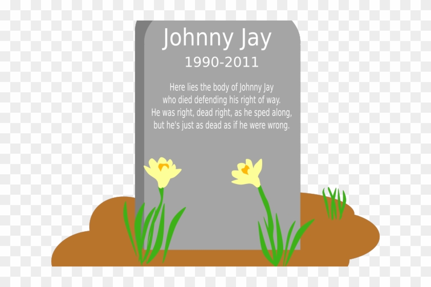 Stone Clipart Graveyard - Cartoon Gravestone With Flowers - Png Download