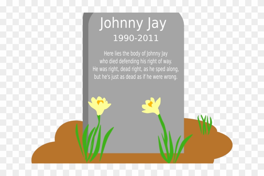Stone Clipart Graveyard - Cartoon Gravestone With Flowers - Png Download #48709