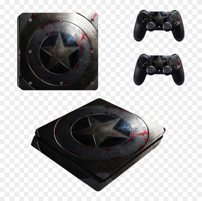 Ps4 Slim Skin Captain America Shield Type 2 Ps4 - Oplatek Na Tort Playstation 4 Clipart