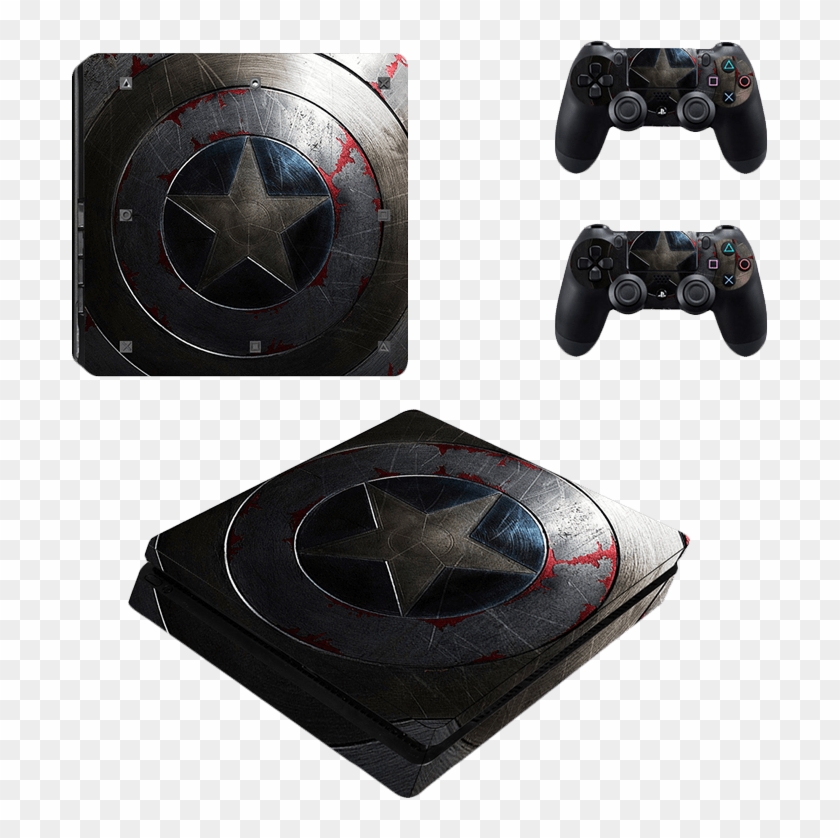 Ps4 Slim Skin Captain America Shield Type 2 Ps4 - Oplatek Na Tort Playstation 4 Clipart #48900