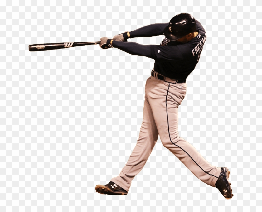 Baseball Player Swinging Bat - Freddie Freeman Transparent Clipart #49173